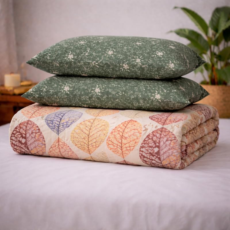 Image of Utopia Bedding Blended Cotton Bedsheet King Size | Floral Print Bedsheet for Double Bed with 2 Pillow Covers | 274CM X 274CM