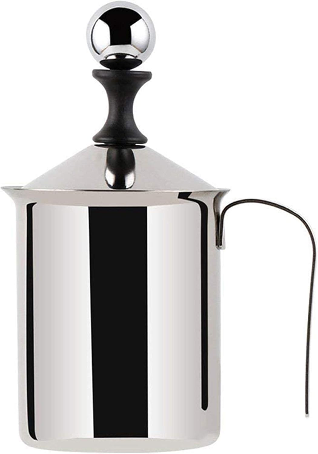 Stainless Steel Manual Milk Frother Hand Pump Creamer Double Mesh Coffee Foam Frothing Pitcher Froth Foamer Cup Marker Jugs