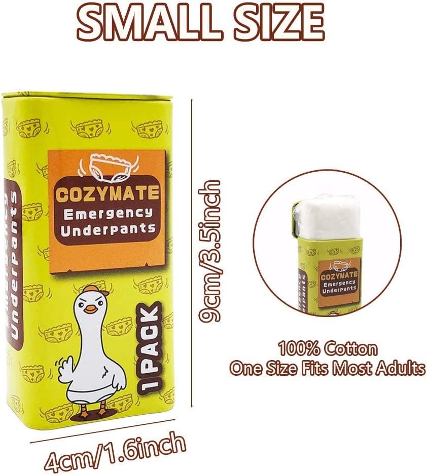 Miniatura 3 de COZYMATE Ropa interior de emergencia, regalos de broma, ropa interior instantánea para viajes en un recipiente de lata compacto, gran divertido y
