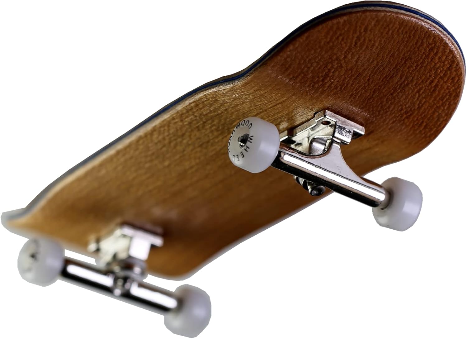 Wooden Fingerboard Complete Set (Noah Team 9S Short Nose Short Tail Deck) Hand Mould Made(+34mm Prince Silvery Trucks)(+NW Handmade PRO Wheels ii)(Brown)