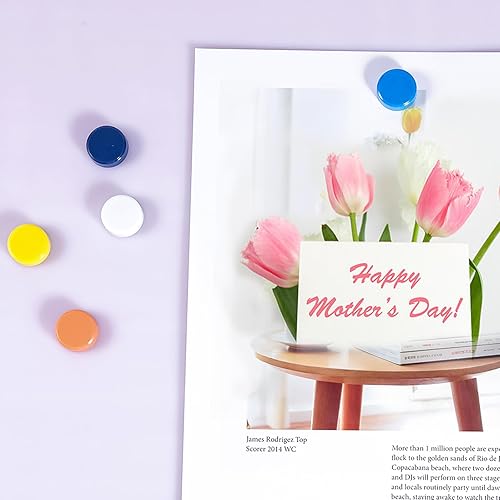 Miniatura 20 de Imán para nevera, paquete de 20 imanes de 10 colores, mini imanes fuertes para pizarra blanca, casillero y mapa, coloridos imanes redondos lindos