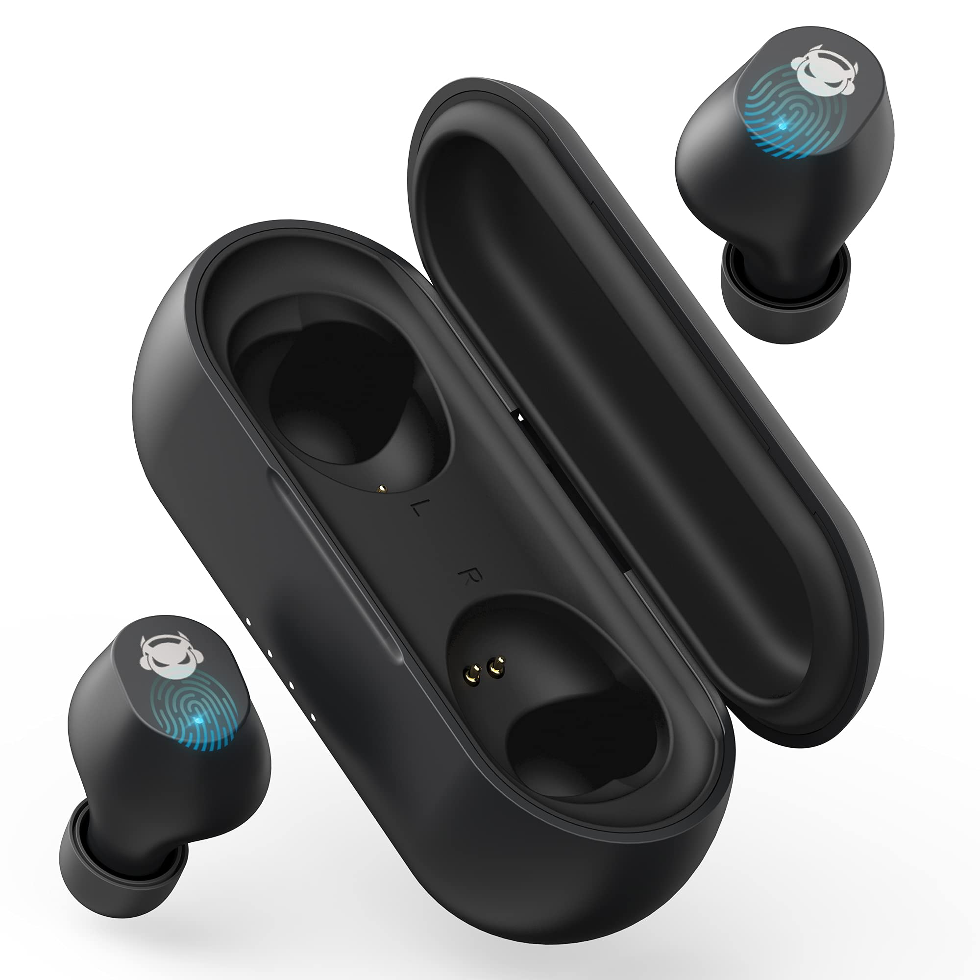 MINDBEAST Wireless Bluetooth Earbuds with Advanced Noise Cancellation, Deep Bass, and IPX5 Waterproof - 36-Hour Battery Life - Compatible with iPhone, Samsung, Android, PC - T98 Black