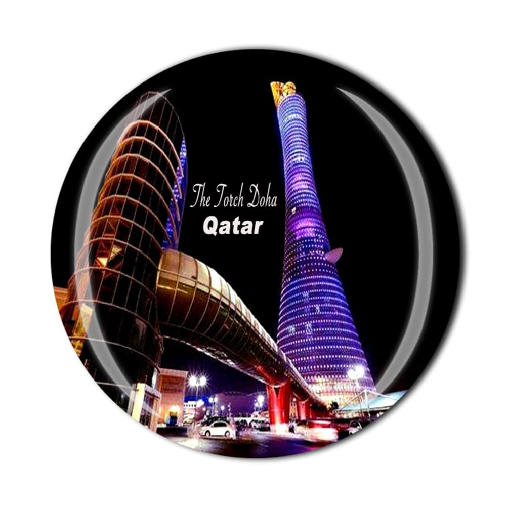 The Torch Doha Qatar Fridge Magnet Crystal Tourist Souvenir Gift Collection Refrigerator Magnetic Sticker