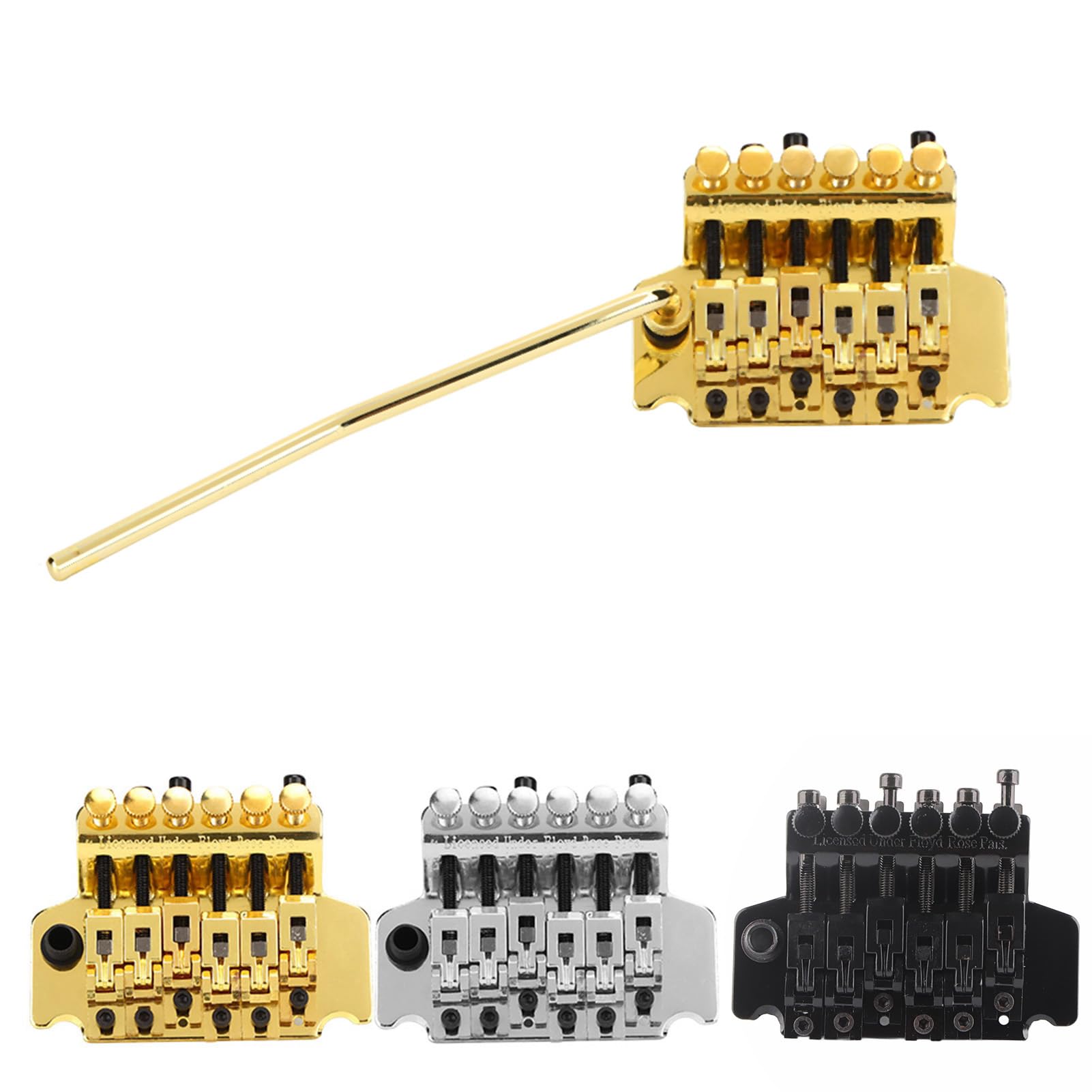 Puente del sistemas de trémolo, estabilizador de resorte de guitarra, control deslizante de trémolo de guitarra eléctrica para efectos de vibrato precisos y sin interrupciones (Oro)