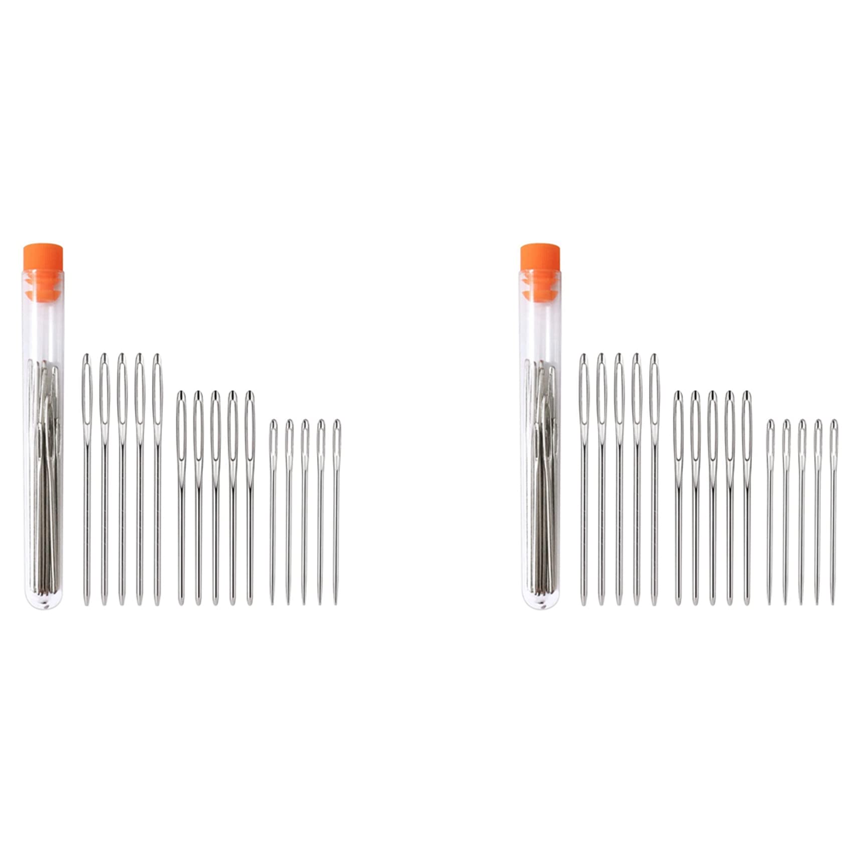 Hndhbfgrt 2X Darning Needle Big Eye Sewing Needle in Transparent Tube, Darning Needle for Wool, Crochet and Yarn Knitting