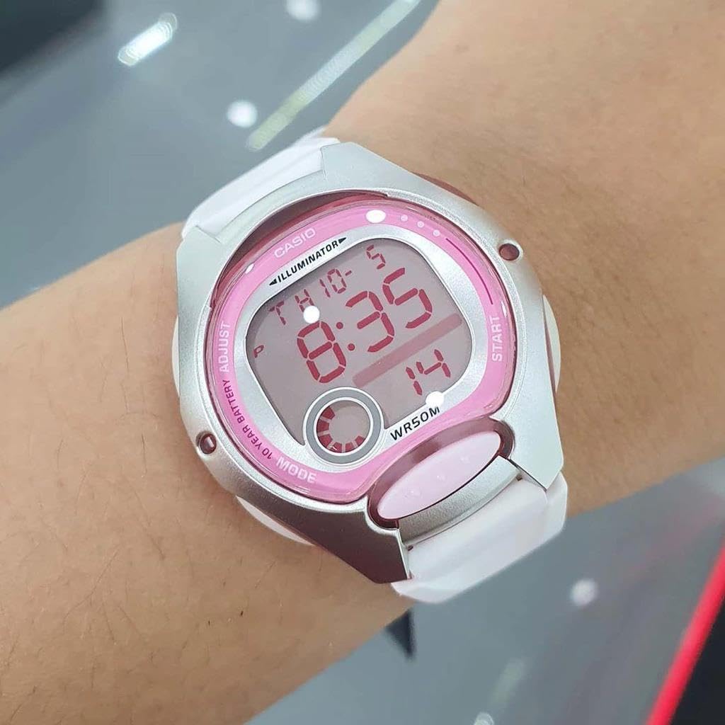 Casio - LW-200-7AVDF - Montre Femme - Quartz Digitale - Alarme/Chronomètre/Eclairage - Bracelet Caoutchouc Blanc