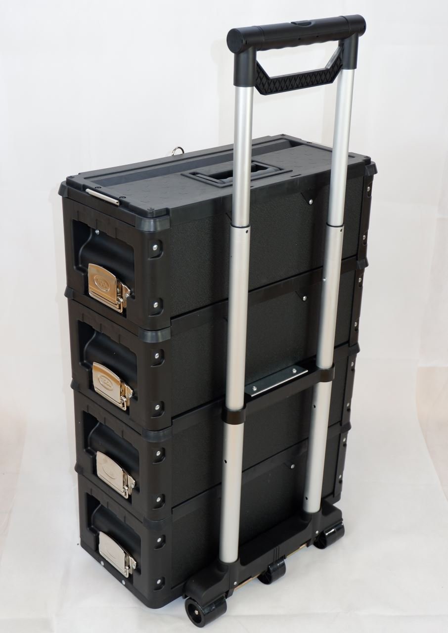 Metall Werkstattwagen rollender Werkzeugtrolley XXL B4-B schwarz mit Schubladenverriegelung und Schloss
