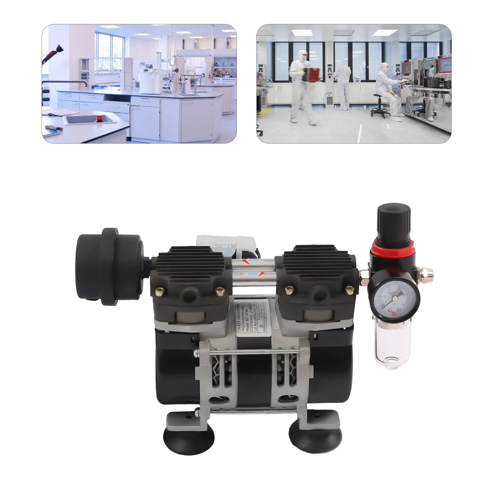 Vakuumpumpe BST-V190S Ölfrei Lab -90kpa Luftfilter Kupfermotor 200W Saugleistung 220V