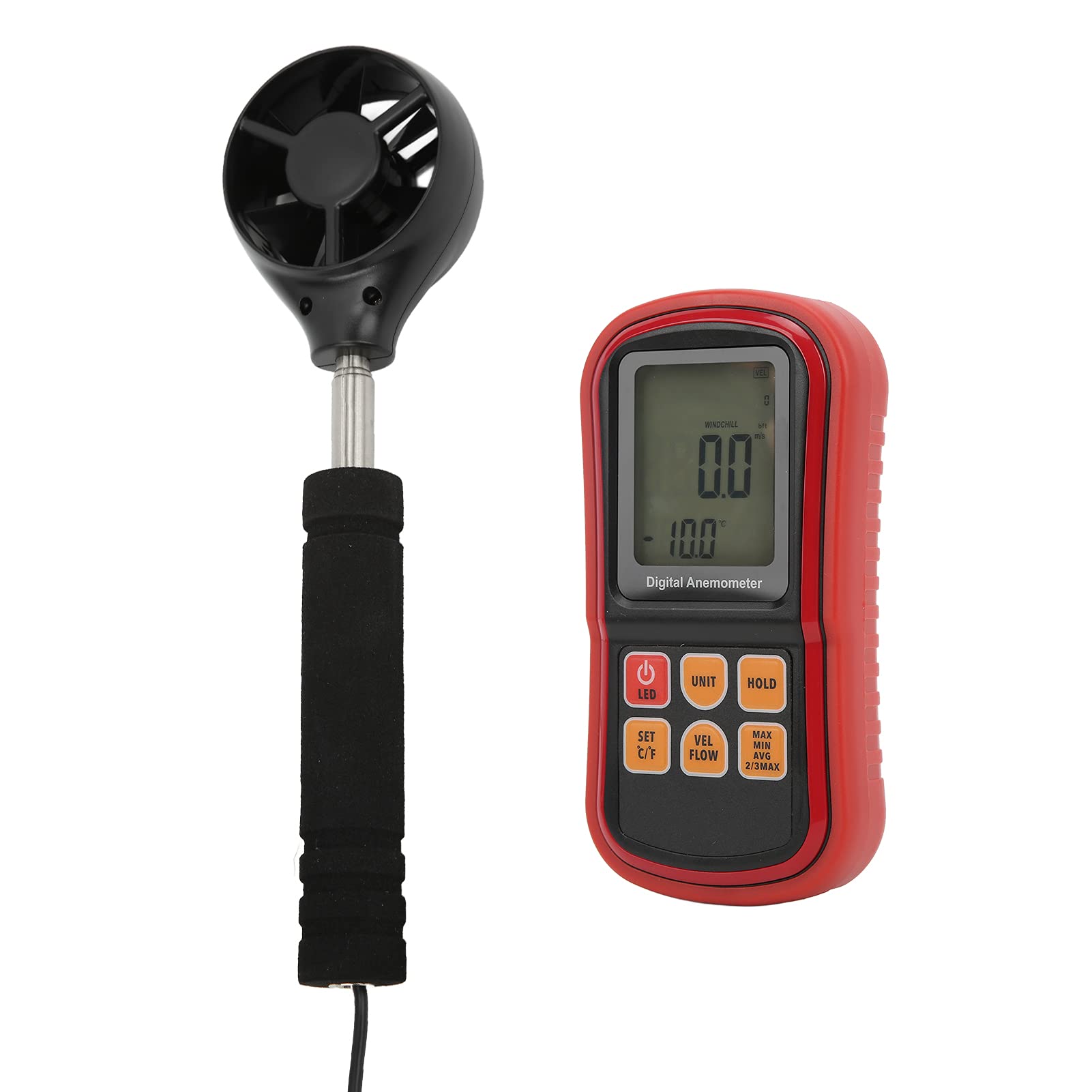 8909 Bardzo Dokładny Tester Prędkości Wiatru Ręczny Cyfrowy Anemometr do żeglarstwa Wędkarstwo Piesze Wędrówki Wiatr Wyświetlana prędkość i prędkość