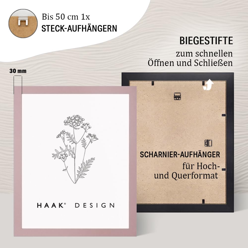 Haak Bilderrahmen modern stabil Miko Pastellrosa Pastell Rosa 80 X 121 cm Rahmen für Bilder Urkunden Poster Puzzle Pastell Farben