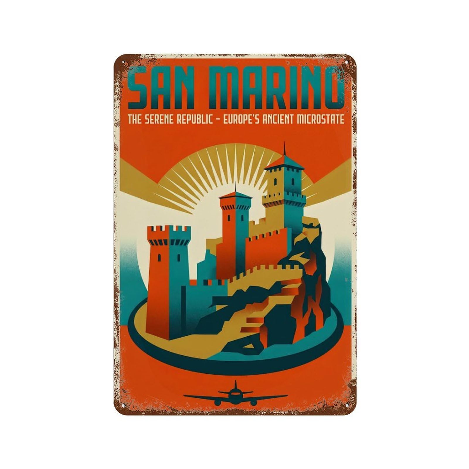 Galvaxio Style San Marino San Marino Vintage Travel Metal Tin Sign