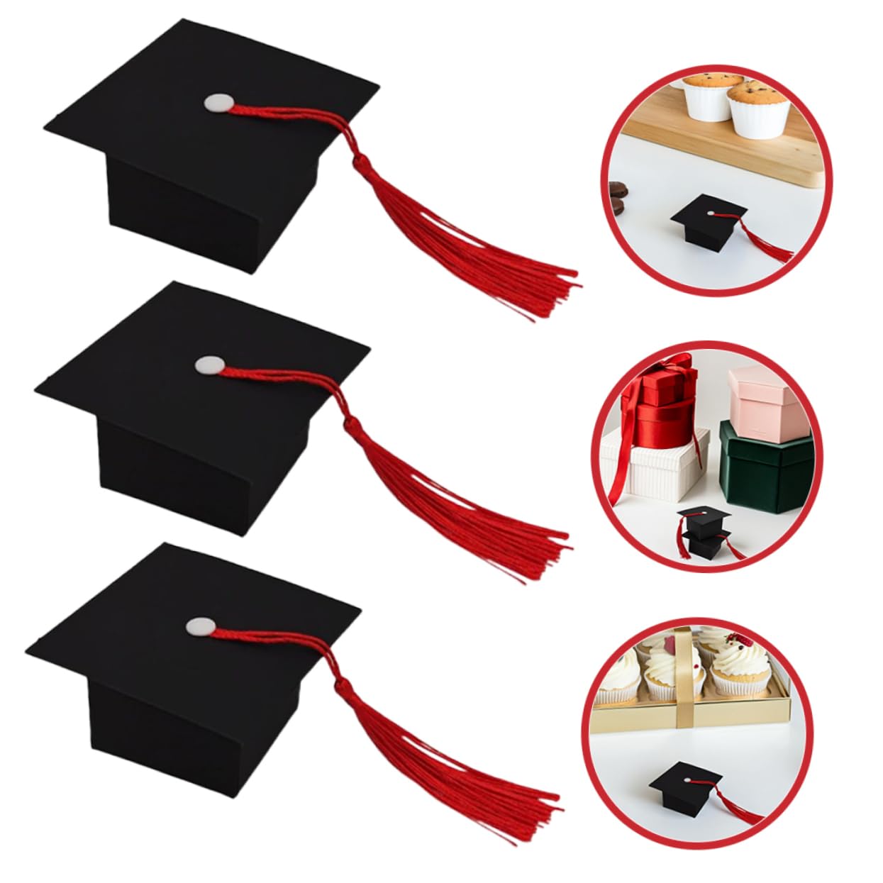 Alipis 150 Stck. Graduation Candy Box mit Tassel Dekorative Abschluss Geschenkschachteln in Schwarzem Doktorhut Design Vielseitig als Partydekoration und Süßigkeitenhalter für