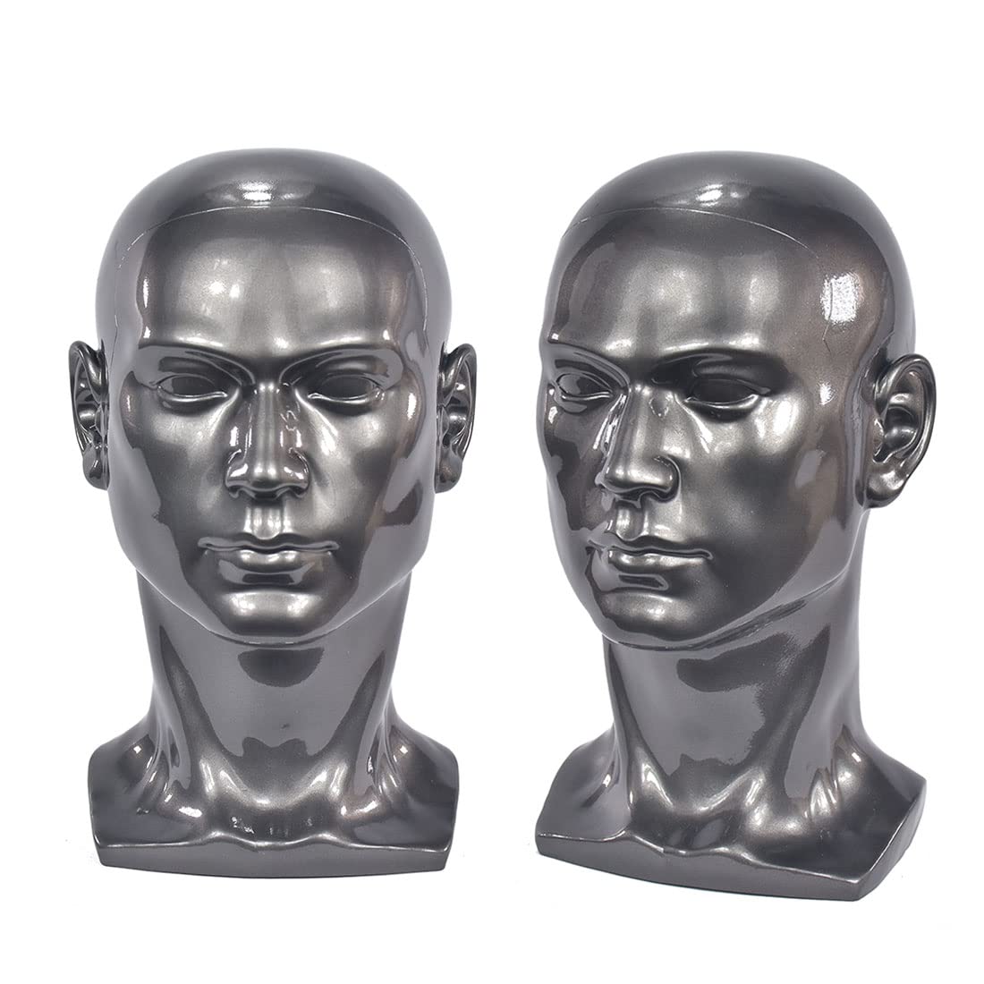 PVC Male Mannequin Head With Ears Men Smooth Mannequin Head