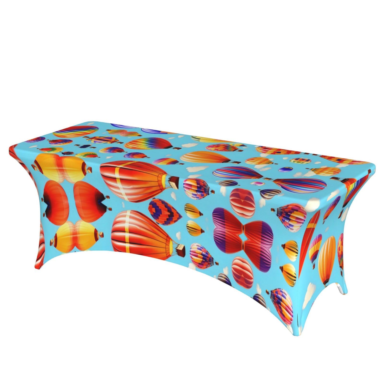 Nappe extensible élasthanne 1,8m imprimé montgolfières lavable pour banquet