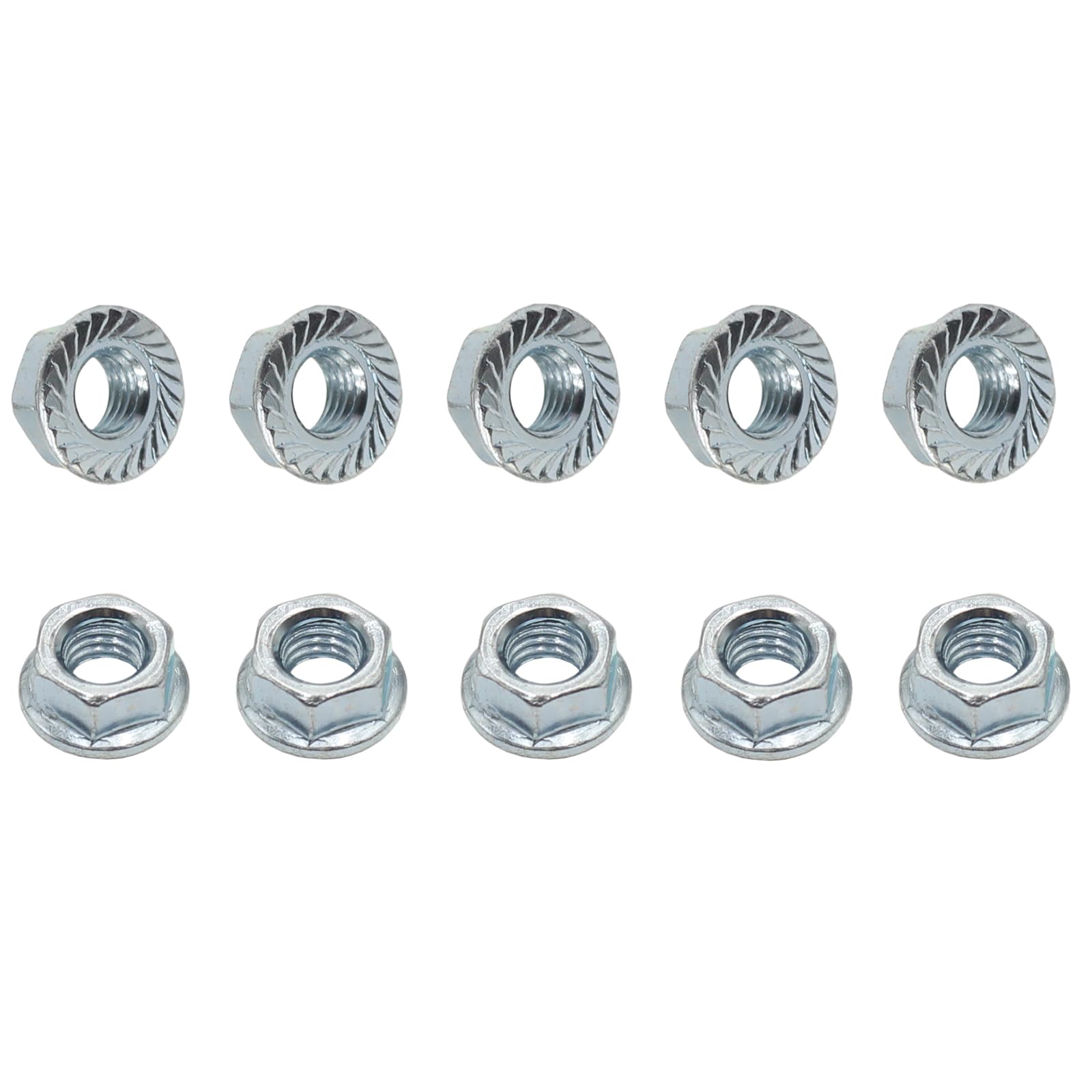 M6 x 1.0 6mm Stainless Steel Serrated Flange Nuts M6-1.0 Hex Flange Lock Nuts (10pcs)