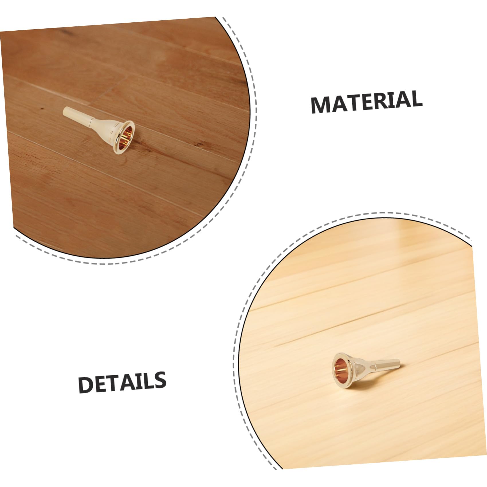 Generic Professionelles Tuba Mundstück aus Messing Robust und Filigran Ersatzteil für Tuba mit 13,3mm Durchmesser für Musiker und Auftritte