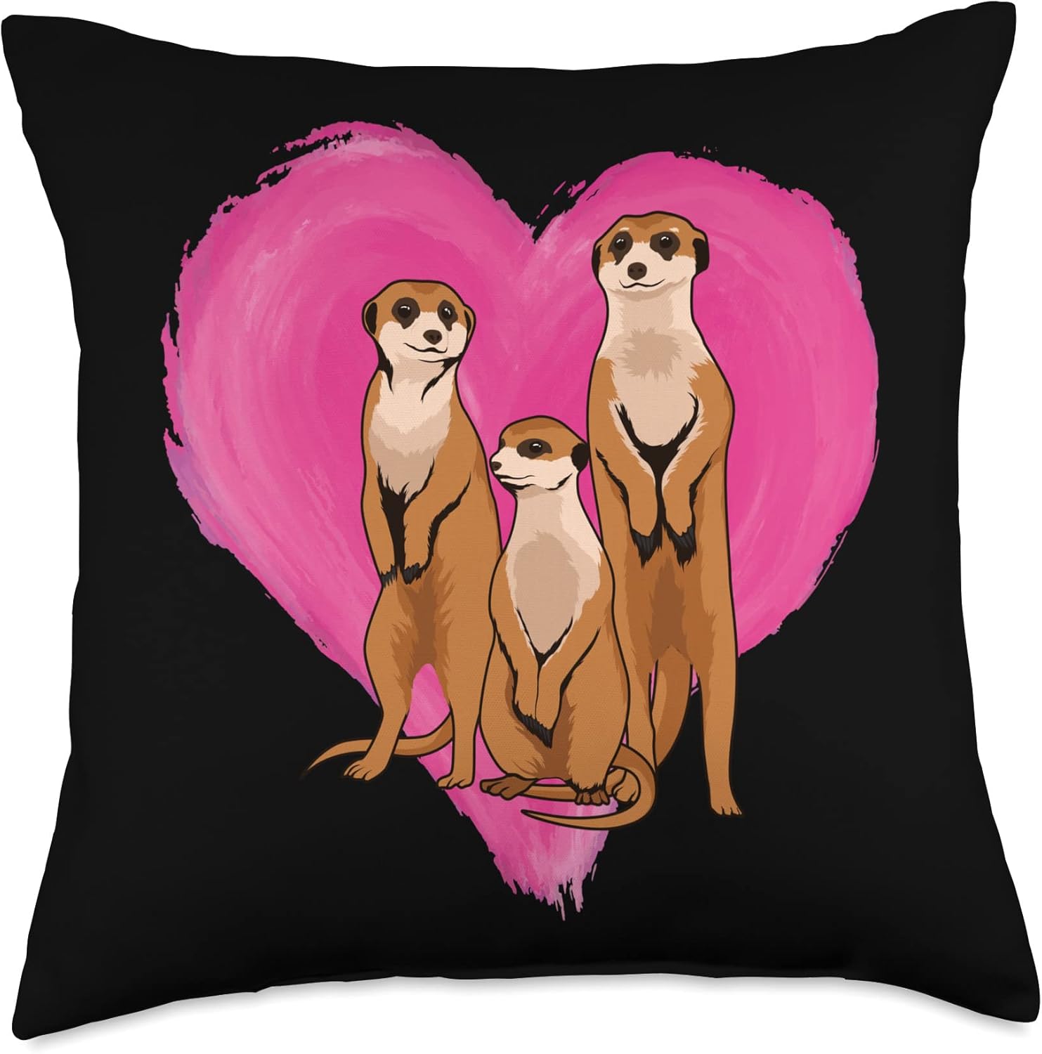 Meerkat Heart Design Meerkat Love Lover Meerkats Throw Pillow