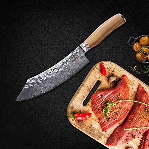 Zayiko Damastmesser Minami Premium Blockmesser mit Olivenholzgriff