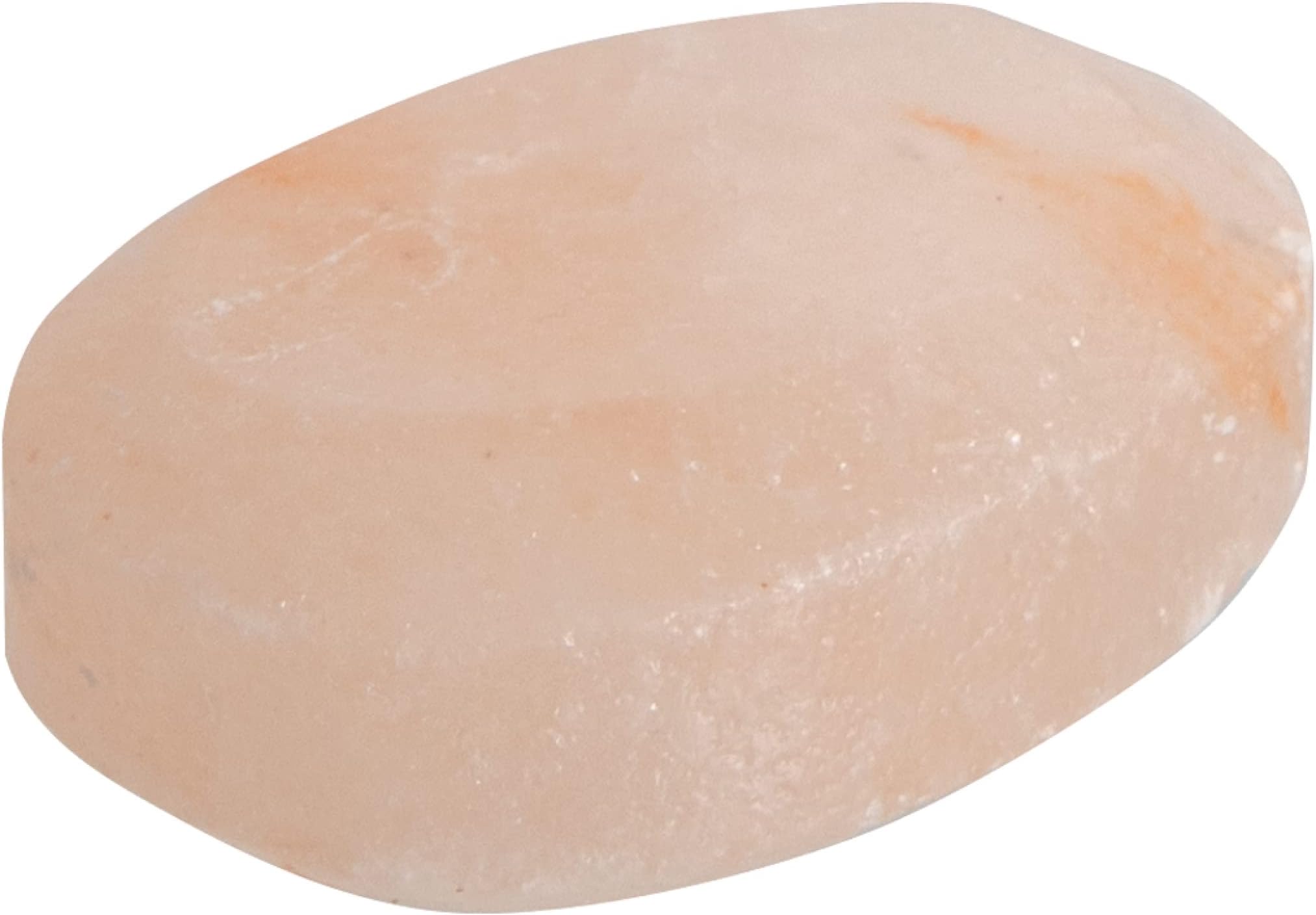 Pure Himalayan Salt Works Flat Oval Massage Stone, Pink Crystal Hand-Carved Stone for Massage Therapy, Deodorant and Salt and Sugar Scrubs, 2.5” W x 3.5” L x 1” D
