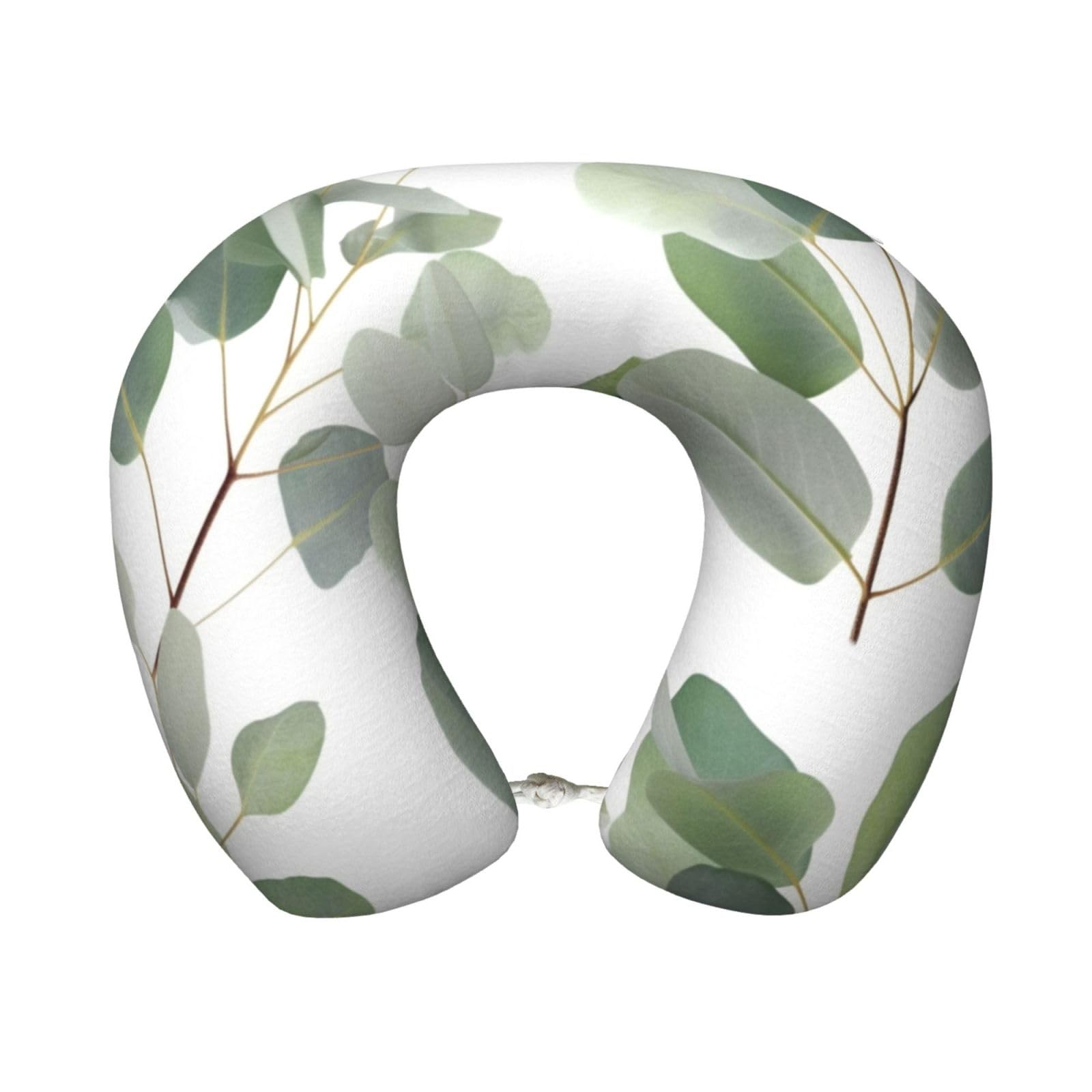 FekiLoot Travel Pillow for Sleeping, Eucalyptus Leaves Travel Neck Pillow Comfortable U Shape Memory Foam Neck Rest Support Portable Travel Accessories Suitable for Airplane Car Office