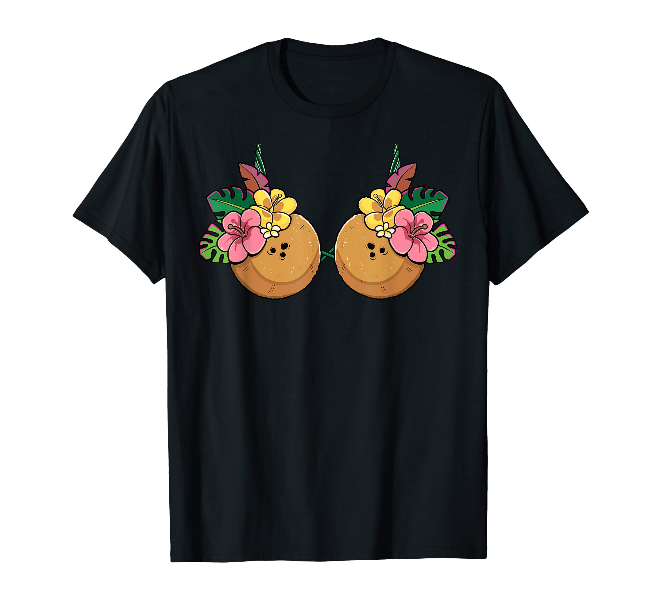 Summer Aloha Luau Party Adult Gift StoreCoconut Bra Costume Hawaiian Tropical Luau Party Women T-Shirt