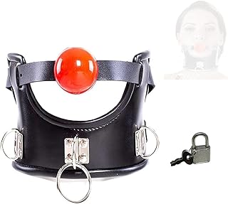 Ceinture réglable en cuir noir avec boule en silicone