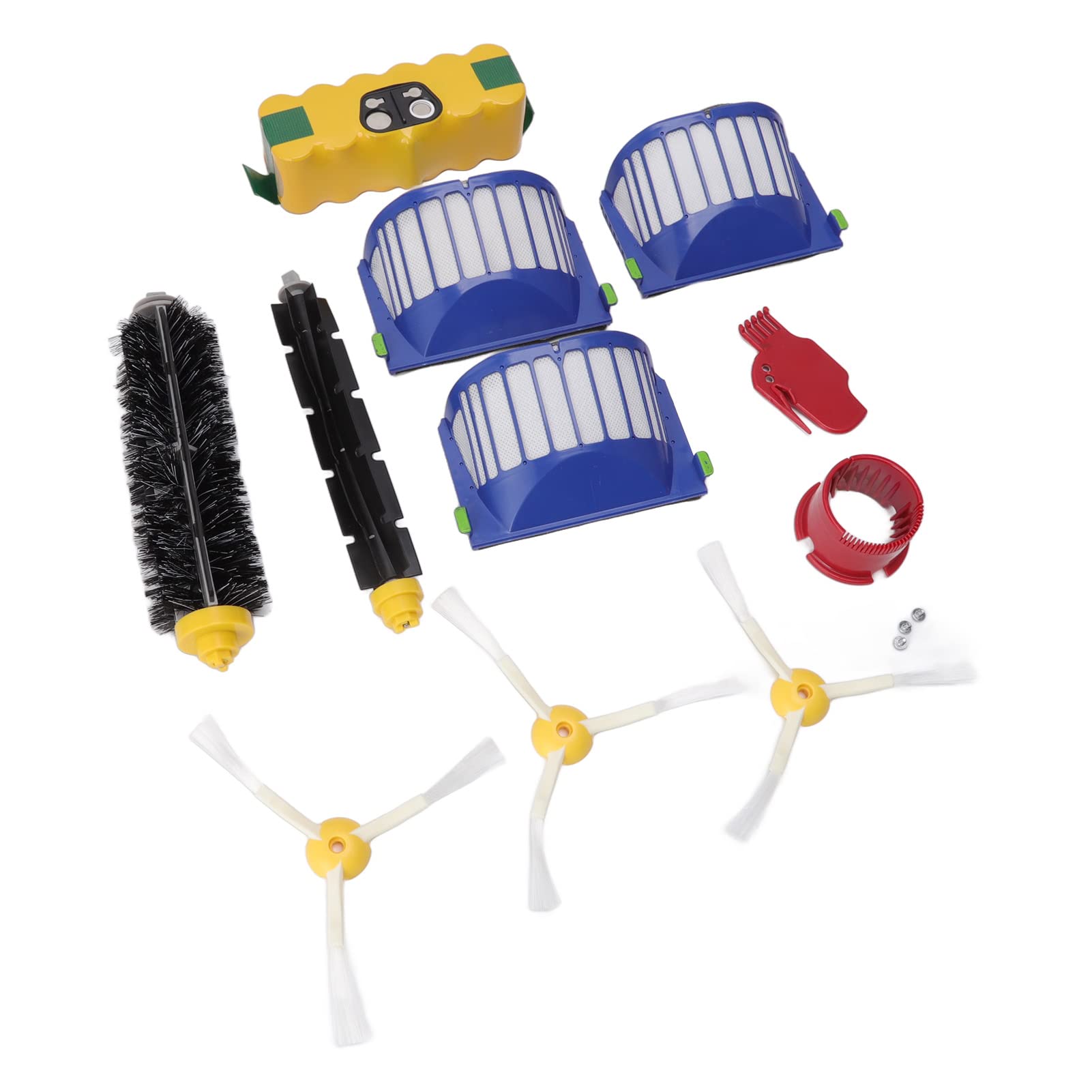 Remplacement de la balayeuse 14,4 V 3500 mAh Batterie NiMH Brosse principale Brosse latérale et kit de remplacement de filtre pour