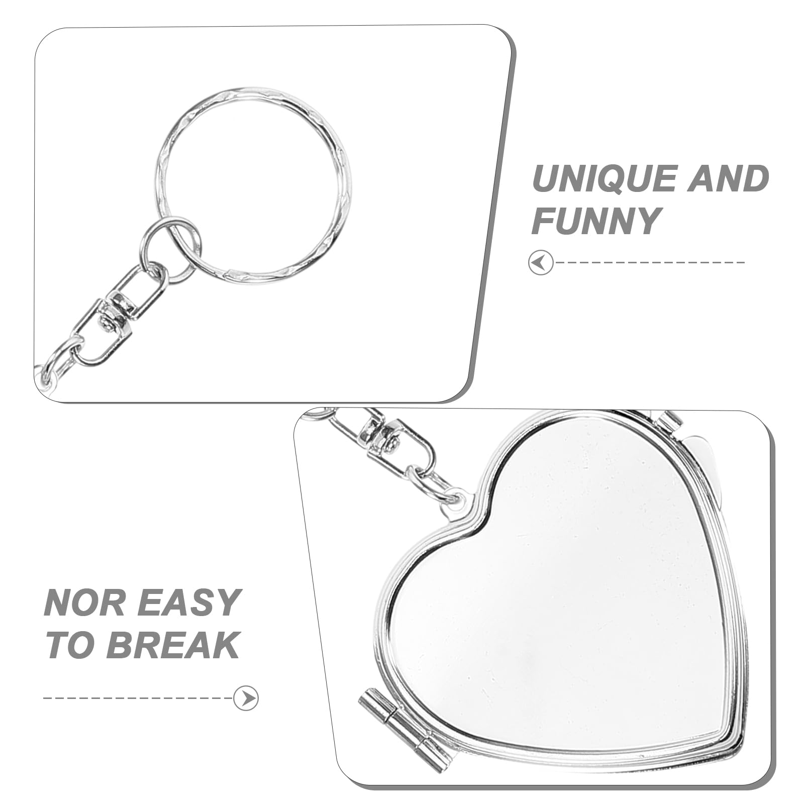 Beaupretty 4Pcs Mini Metal Folding Mirror Keychain Double Sided Pocket Makeup Mirror Keyring Pendant Compact for and Everyday Use - Image 4