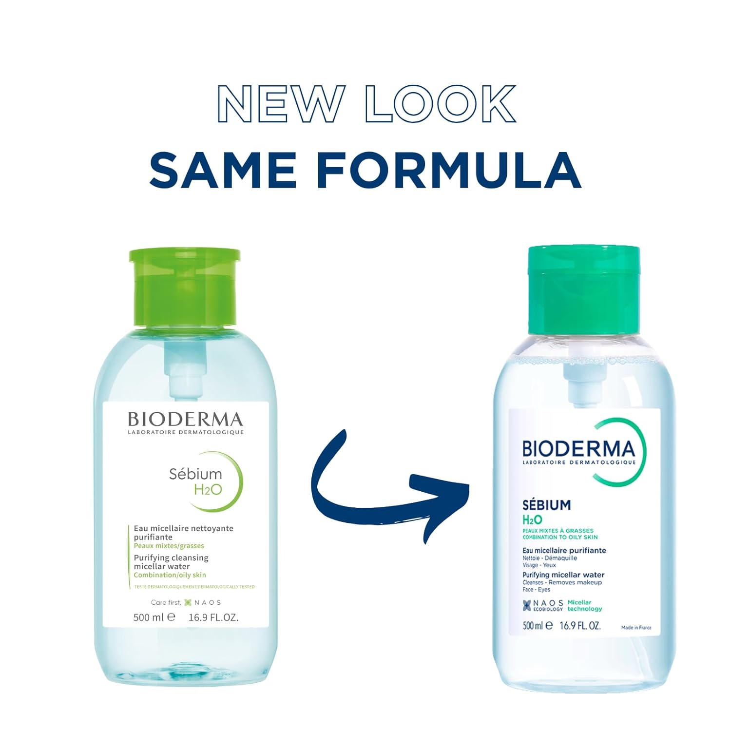 Bioderma - Sébium H2O - Micellar Water - Facial Cleanser and Makeup Remover - Face Cleanser for Combination to Oily Skin