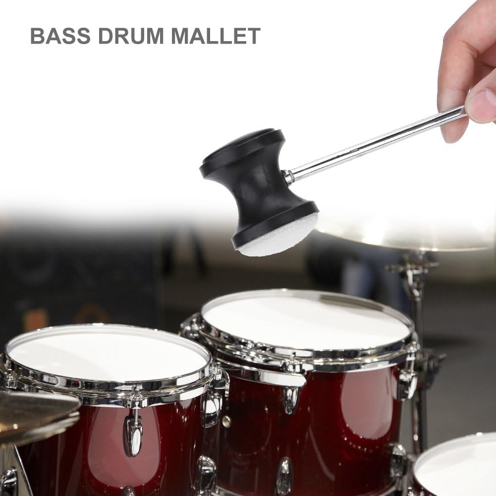 Mazo De Pedal Para Bombo, 2 Piezas Repuesto Para Cabeza Maza De Pedal De Bombo Accesorios Bateristas Instrumentos De Percusión Con Cabeza Redonda De Fieltro Y Mango De Martillo De Acero Inoxidable