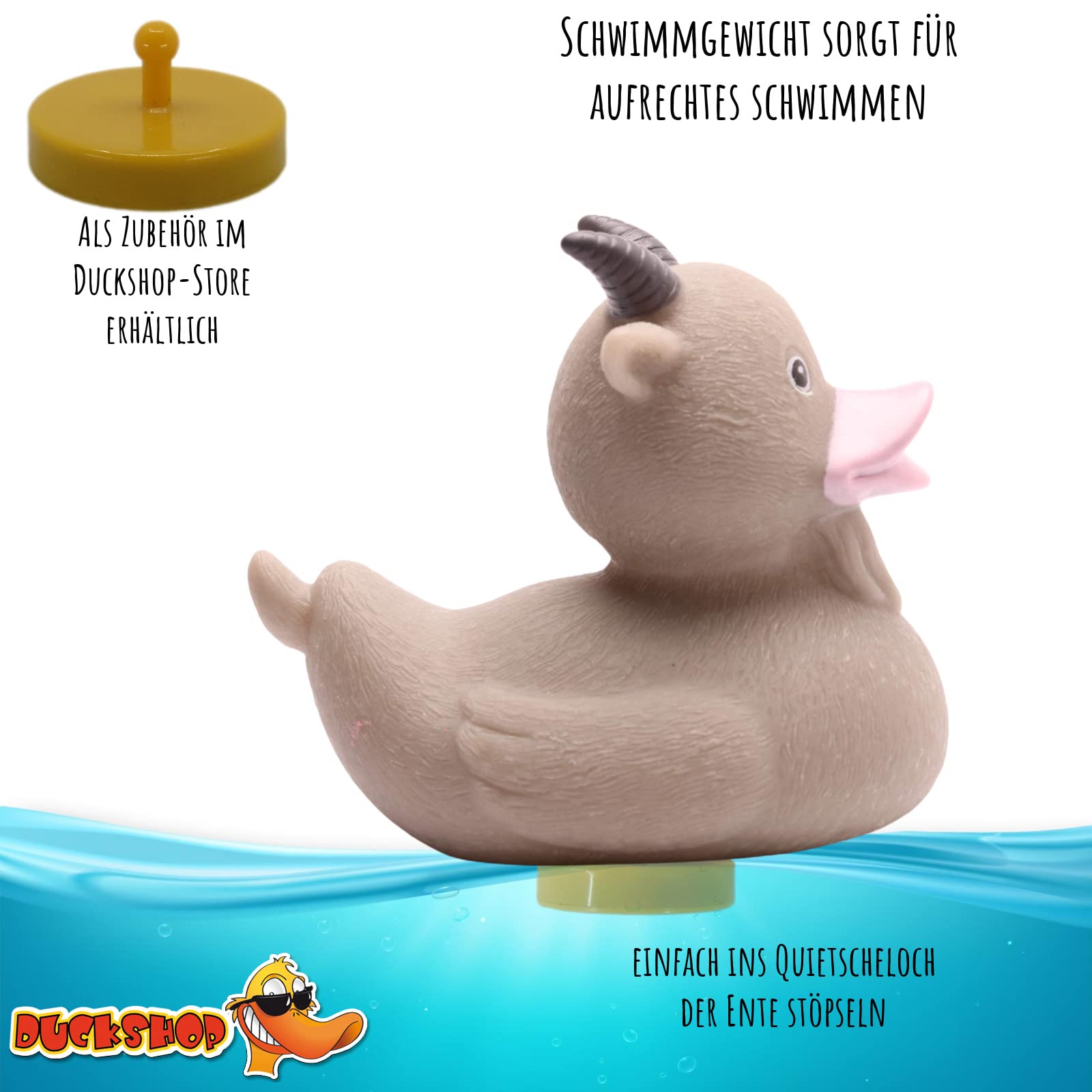 Pato De Baño Con Capucha Gris - Juguete Para Bañera Que Chilla, Incluye Llavero - Tamaño 8 Cm