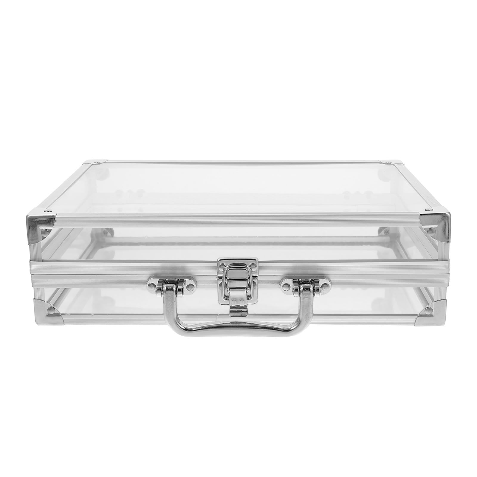 Boîte à bijoux transparente aluminium avec fermeture sécurisée
