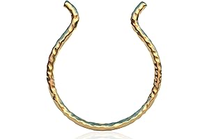 20 Gauge Fake Gold Septum Ring: Non-Piercing Clip On Septum Jewelry