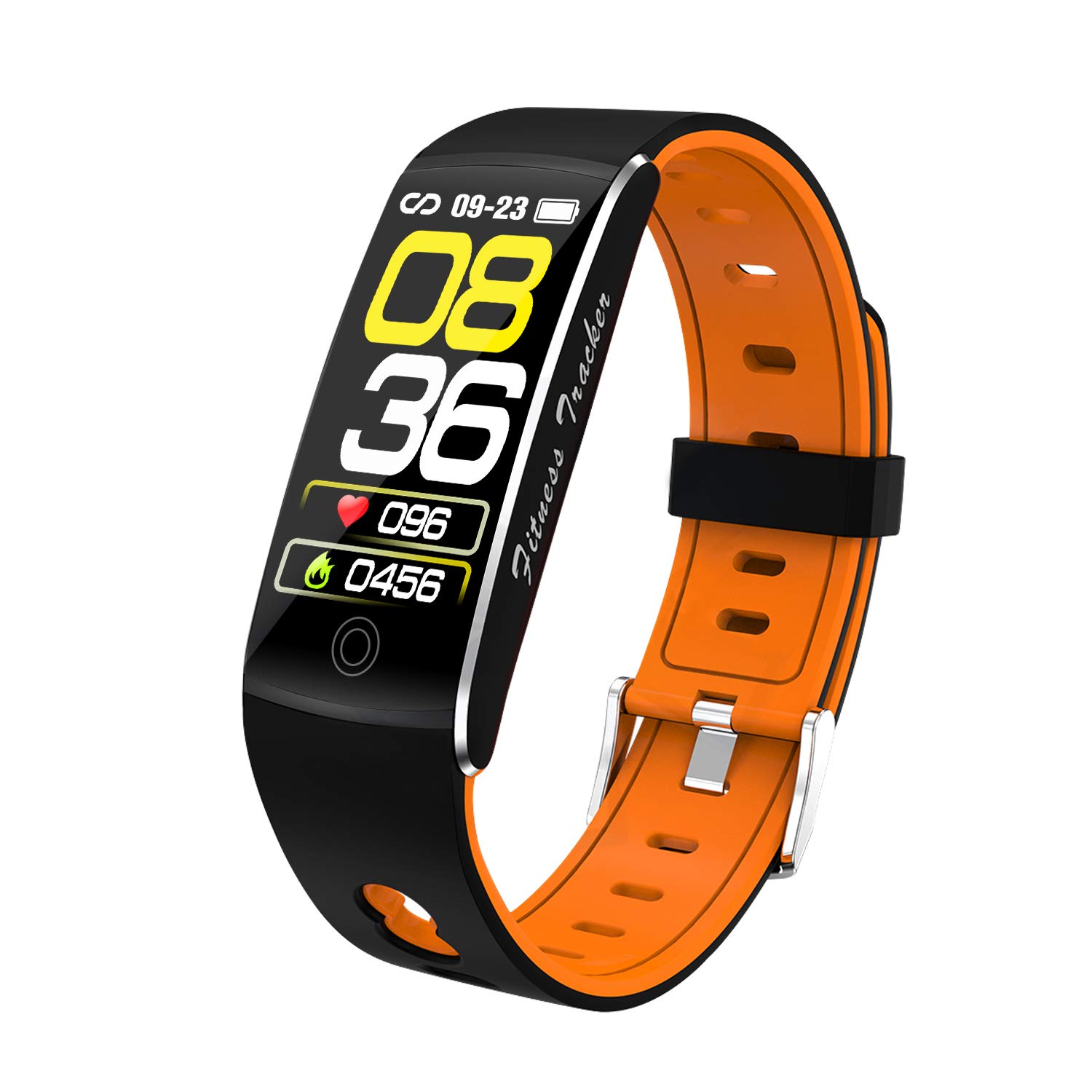 Inteligentny zegarek pomiar temperatury fitness trackery tętno pomiar ciśnienia tlenu we krwi pulsoksymetr bransoletka wodoodporny krokomierz (różowy)
