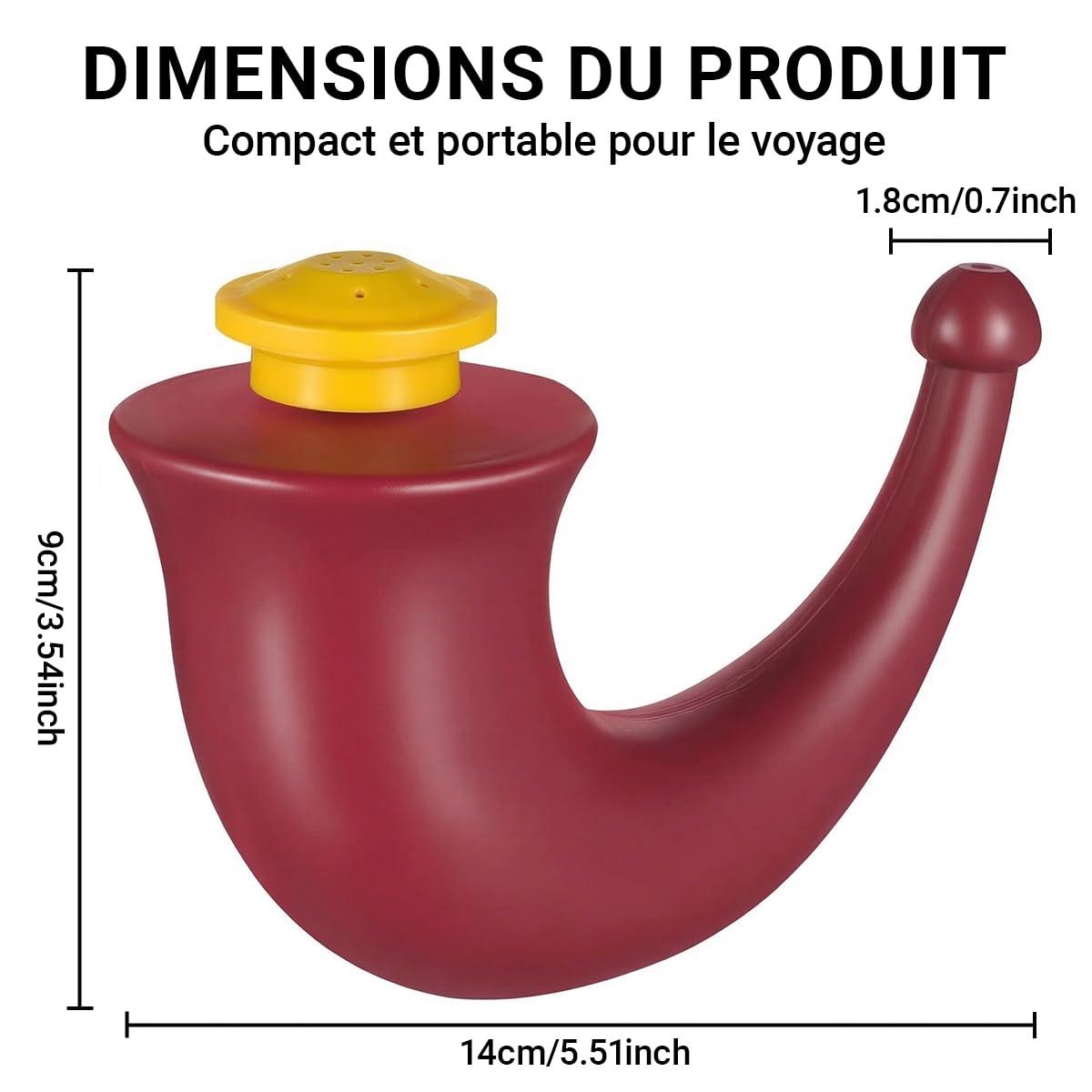 tiyiyok Pot Neti De Yoga, Rhino Horn, Nettoyeur De Corne Rouge, Conception Compacte Convient Pour Nettoyer Les Voies Nasales Et Soulager L'Inconfort Quotidien - 3