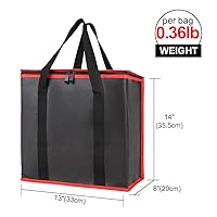 Vista 47 de Bodaon Paquete de 1 bolsas de compras reutilizables aisladas, bolsa enfriadora de picnic XL con cremallera superior para frío, bolsa aislada