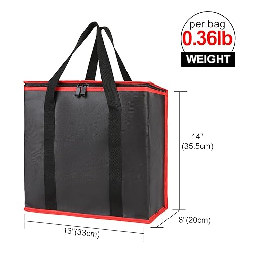 Miniatura 47 de Bodaon Paquete de 1 bolsa aislada para entrega de alimentos, bolsa de aislamiento para alimentos fríos y calientes, comercial, bolsa de Púrpura