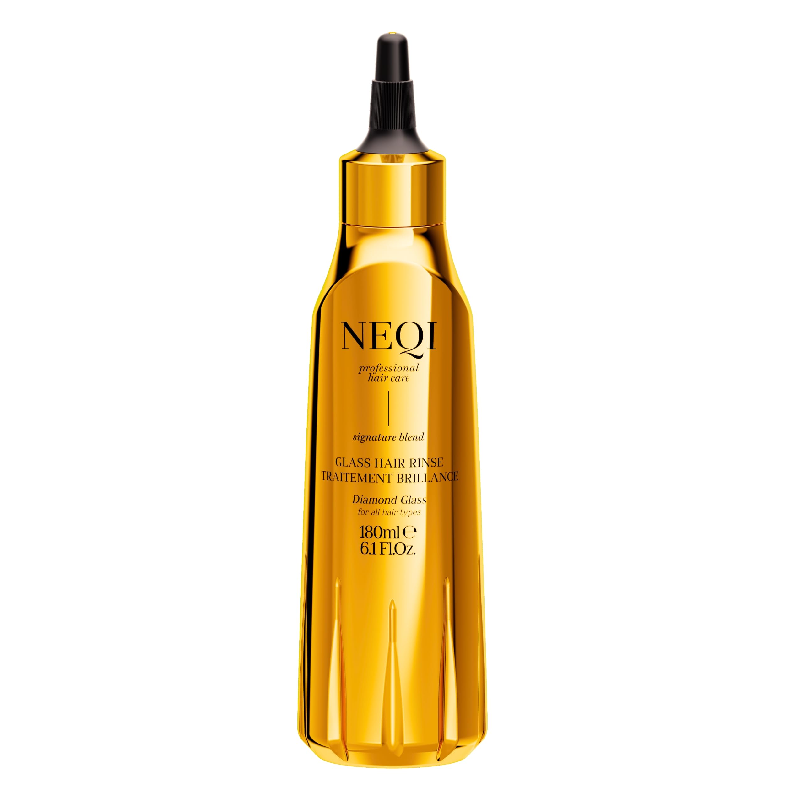NEQI Diamond Glass Hair Rinse – Spiegelglanz Finish mit Verbascum – Glättende Haarspülung für Hochglanz & Geschmeidigkeit – 180 ml