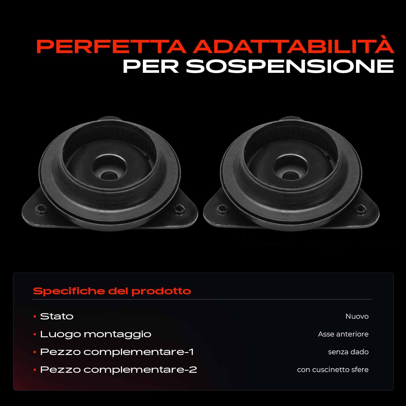 Frankberg 2x Cuscinetti di supporto ammortizzatore Assale anteriore Sinistro Destro Compatibile con Qashqai II J11 J11 M.e.g.a.n.e IV Grandtour/Compatto/Berlina X-Trail KadSì.r Replace# 54320-4CL0B
