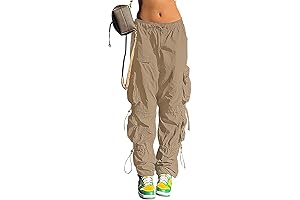 QYANGG Baggy Parachute Pants for Girls