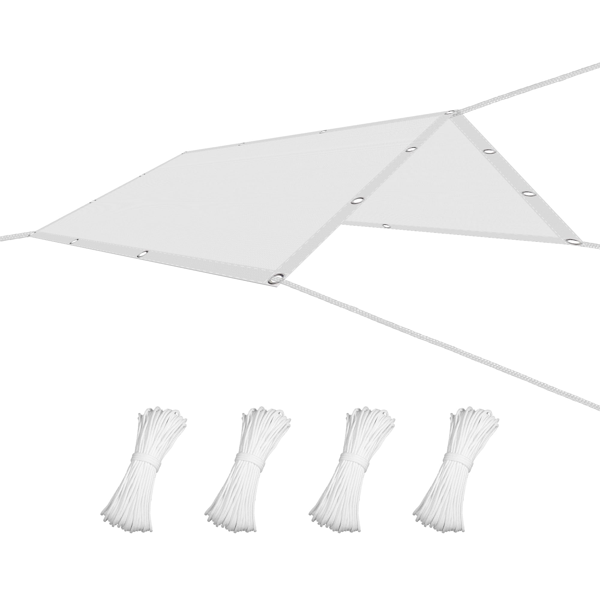 Voile d'ombrage 5 x 5.5 m contre la chaleur et la pluie sur la terrasse du jardin