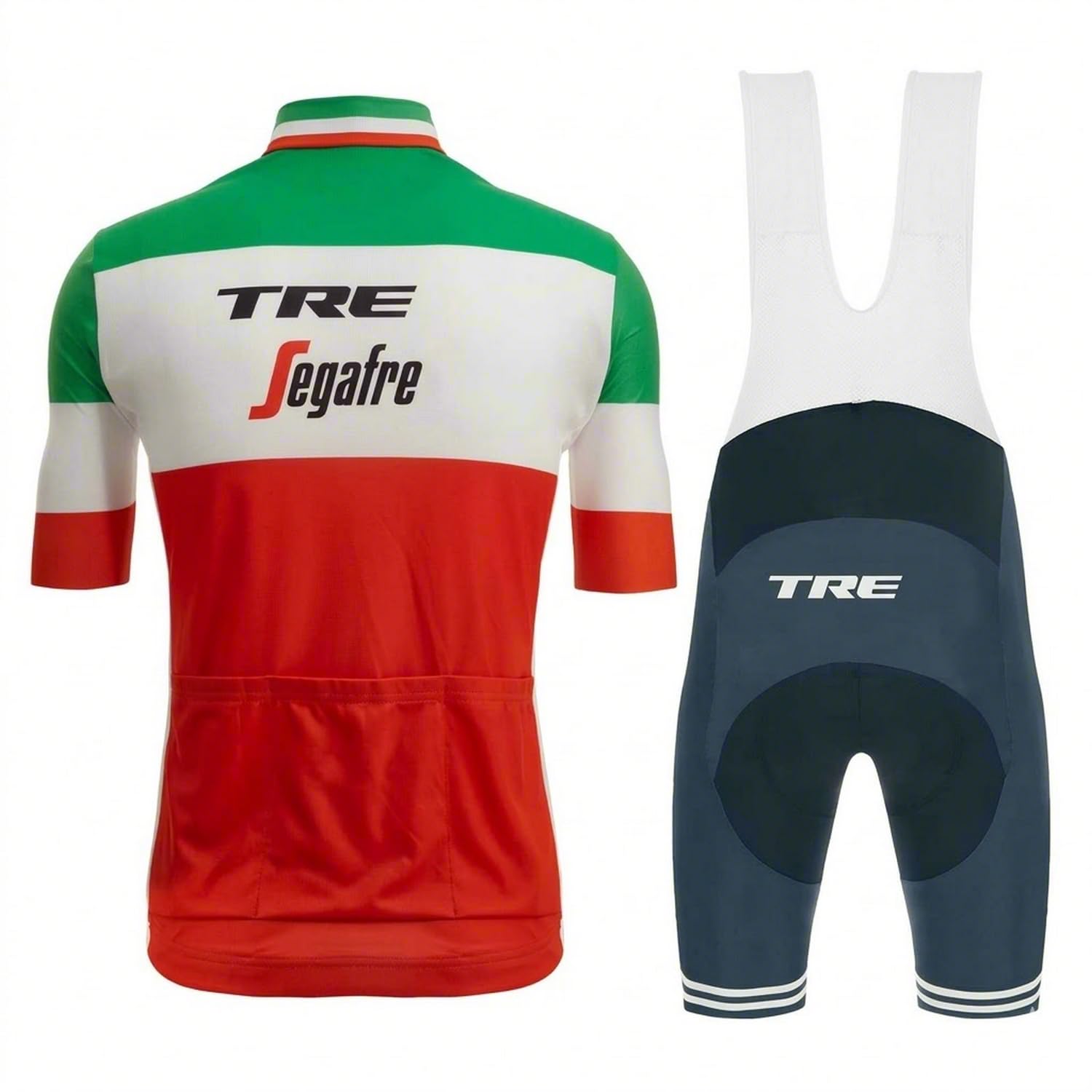 Herren Radtrikot Set Kurzarm [Pro Team Design & Details] Atmungsaktiv Schnelltrocknend Fahrradbekleidung & Gepolsterte Radhose