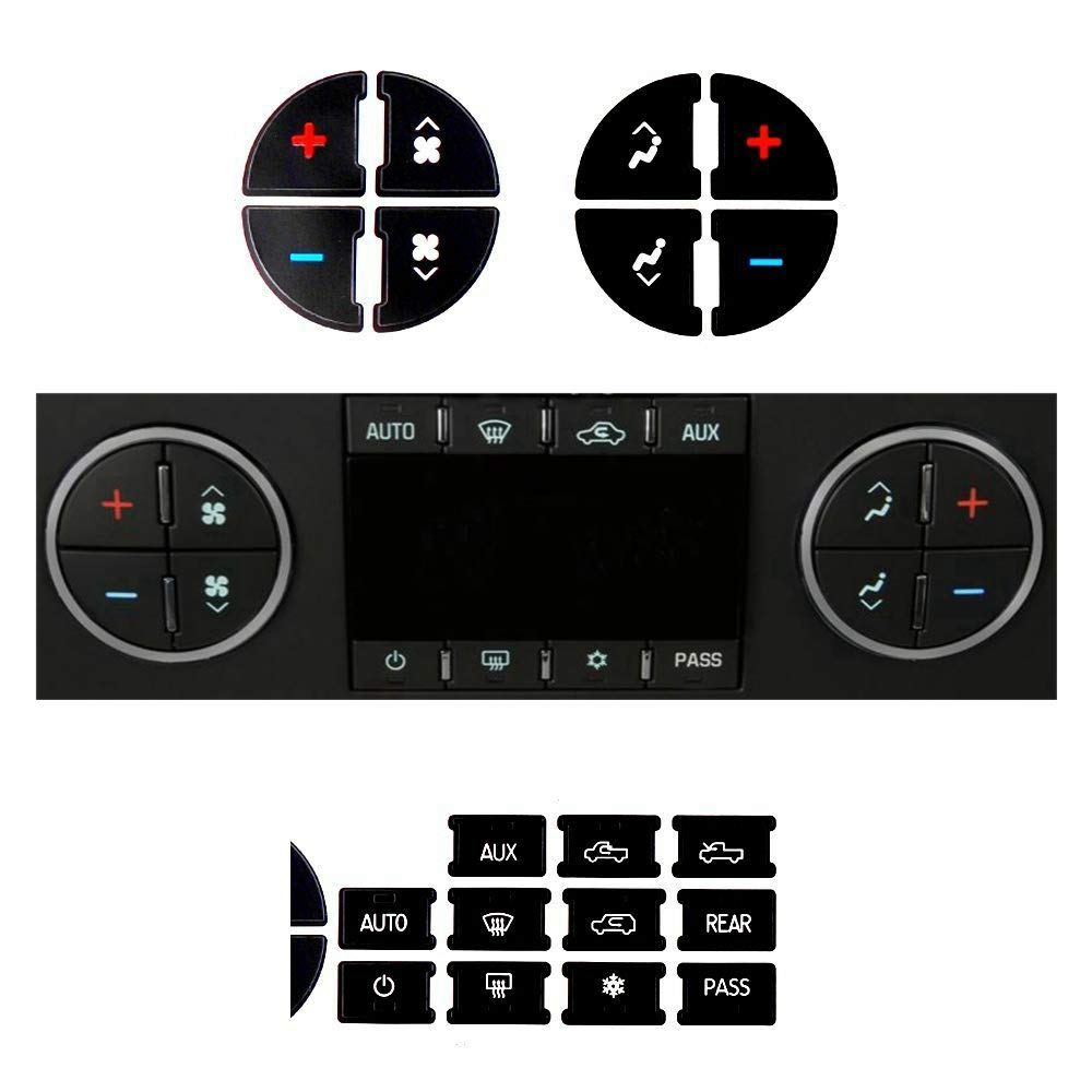 A/C & Radio Dash Button Repair Kit Decal Sticker For Chevy GMC GM Trucks & SUVs 2 thumbnail image