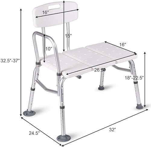Miniatura 2 de HEALTHLINE Banco de transferencia de bañera bariátrica resistente de 400 libras, banco de transferencia de bañera ajustable, banco de ducha de baño