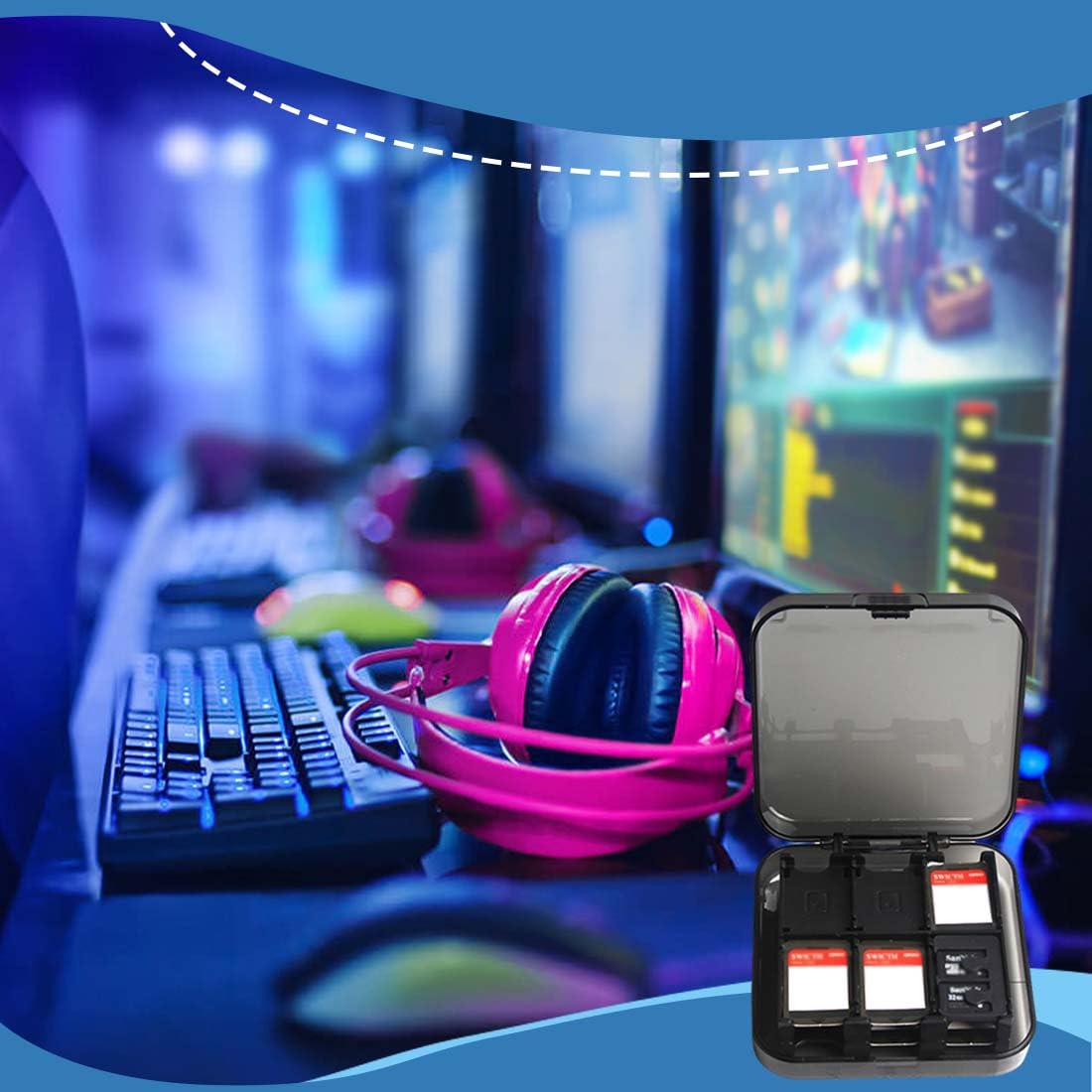 Étui transparent pour rangement de jeux Switch, pour 12 cartes Switch, Protection élégante, Rangement pour jeux