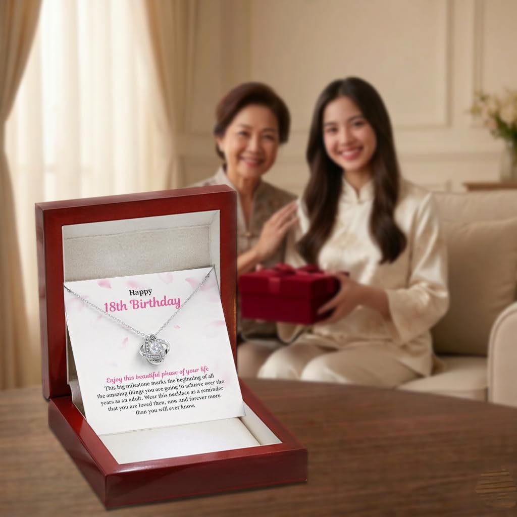 Happy 18th Birthday Enjoy This Beautiful Phase Of Your Life, Birthday Present for Daughter Granddaughter Sister Friends And Niece, Happy 18th Birthday Gift Ideas For 18 Year Old Girls, Jewelry Gifts for 18 Year Old Girl - Sterling Silver Necklace.