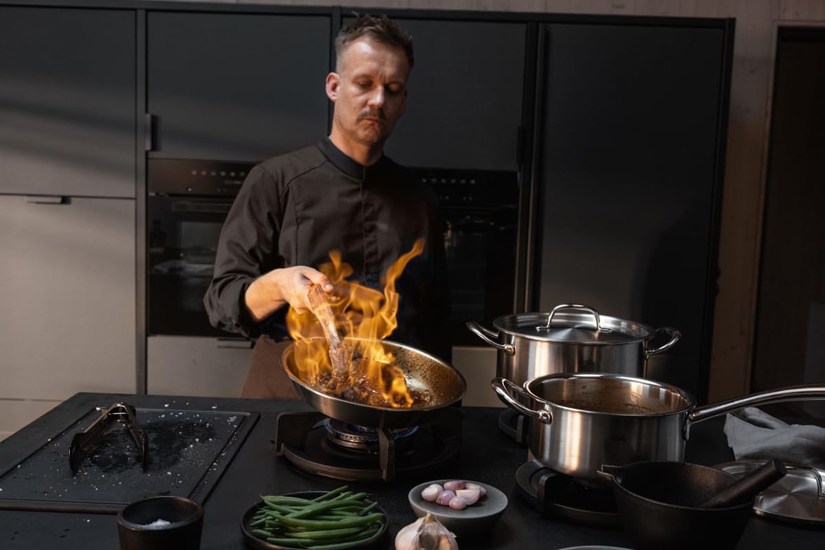 Fissler M5 Pro-Ply® Padella in acciaio inox, 20 cm, prodotta in Germania, materiale multistrato Pro-Ply™ a 5 strati, senza rivetti, acciaio inox 18/10, induzione