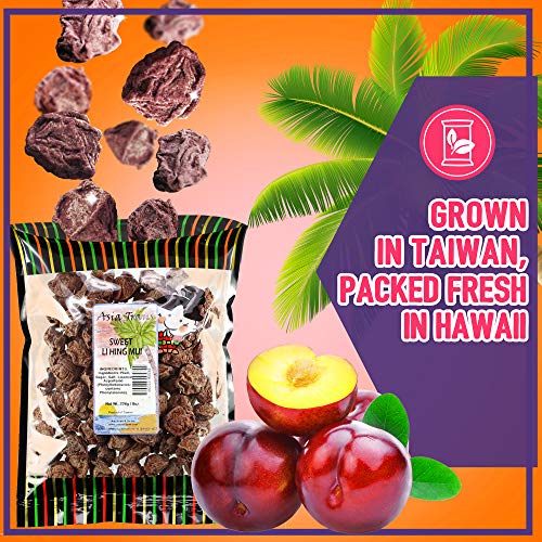 Asia Trans Sweet Seeded Li Hing Mui Crack Seed Plums | Hawaiian Favorite | Naturally Sweet Dried Asian Plum Candy (6.5 Oz) #TOP4