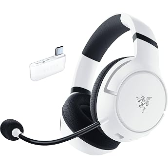 Razer Kaira HyperSpeed Wireless Multiplatform Gaming Headset for Xbox HyperSpeed Wireless Triforce 50mm Driver HyperClear Cardioid Mik FlowKnit Memory Foam Ear Pads White