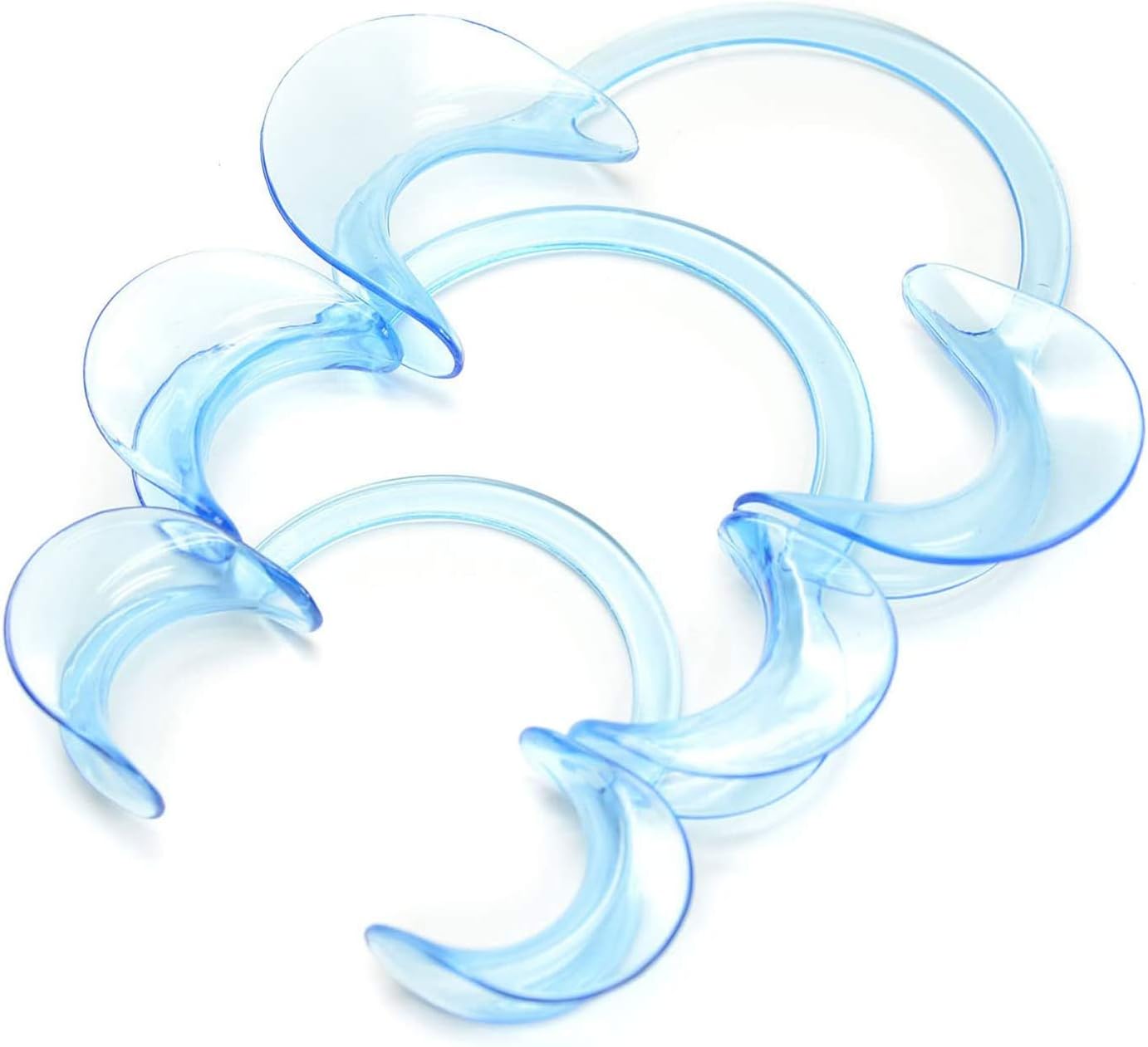 AZDENT Dental Cheek Retractor Mouth Opener for Teeth Whitening Clear Blue C-Shape (Size S,M,L Pack of 3) : Industrial & Scientific